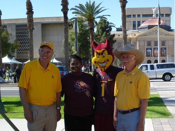 Elmer Gooding, Sheila Stokes and Barry McNeill with Sparky